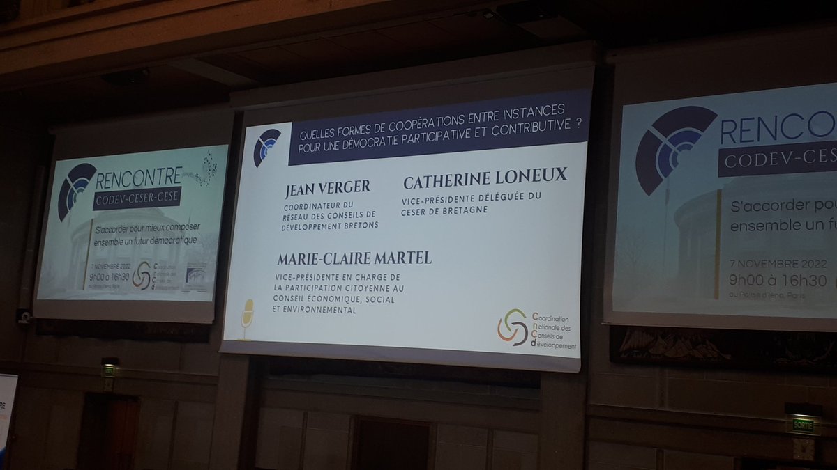 Comment créer continuum en se mettant en lien avec d'autres formes de parole que société civile organisée ? <a href="/mclairemartel/">Marie-Claire Martel</a> cite démarches au sein <a href="/lecese/">CESE</a> comme tirage au sort, observations pétitions...cc <a href="/ceserfrance/">CESER de France</a> @cpapinbdx