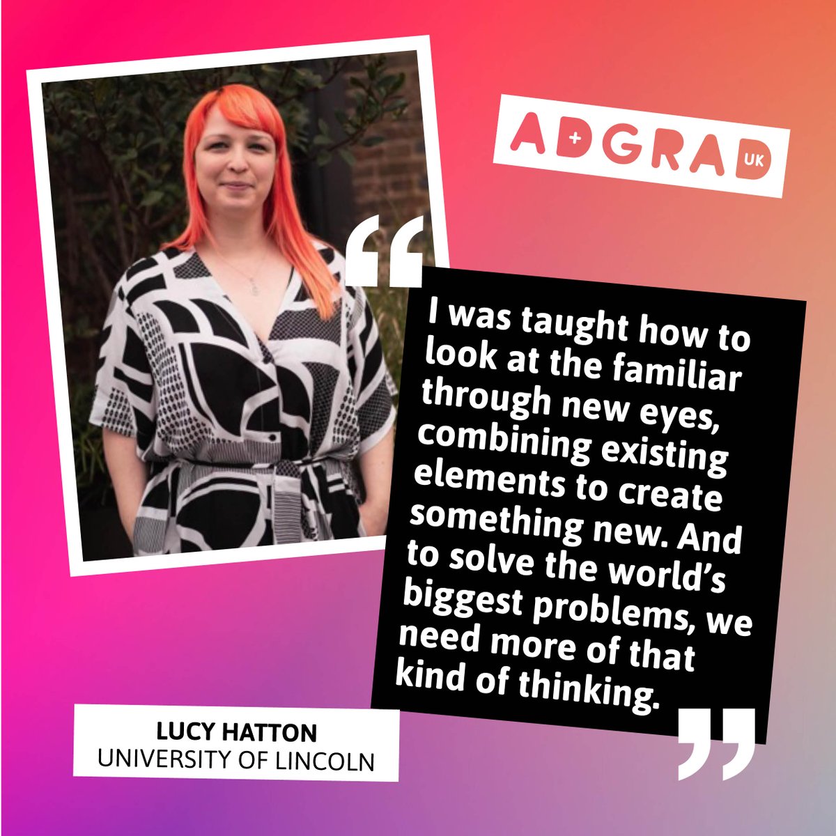 adgraduk (@adgraduk) on Twitter photo A new #AdGradUK story, this time from
<a href="/unilincoln/">University of Lincoln, UK</a>. Meet <a href="/lucyelderflower/">Lucy Hatton</a> from <a href="/CALincolnUni/">Lincoln Creative Advertising</a> >>> linkedin.com/feed/update/ur…
#advertising #employability #artdirection #copywriting #adagency #creativity #university A new #AdGradUK story, this time from
<a href="/unilincoln/">University of Lincoln, UK</a>. Meet <a href="/lucyelderflower/">Lucy Hatton</a> from <a href="/CALincolnUni/">Lincoln Creative Advertising</a> >>> linkedin.com/feed/update/ur…
#advertising #employability #artdirection #copywriting #adagency #creativity #university