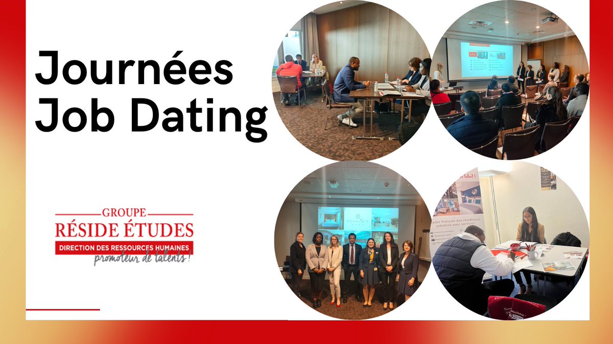✔️ Le #GroupeRésideEtudes est parti récemment à la rencontre des futurs talents lors des journées de 🌟​Job dating🌟​, un moment de rencontres et d'échanges. 
Pour postuler, rendez-vous dès maintenant sur notre site dédié 👉 job.reside-etudes.fr
#RH #jobdating
