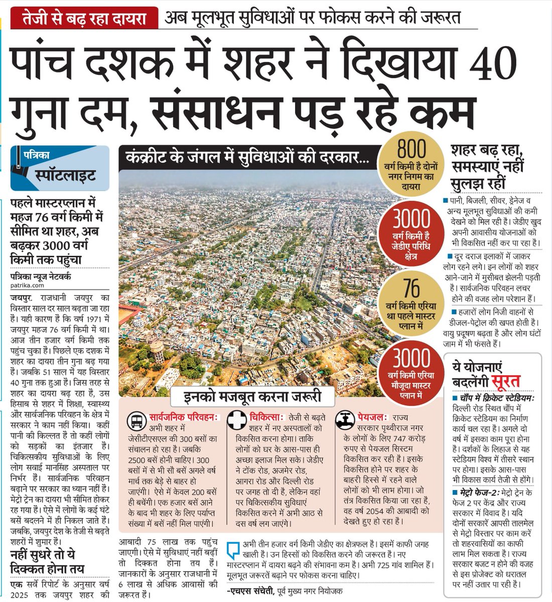 AshwaniJaipar's tweet image. संसाधनों का टोटा...पांच दशक में 40 गुना शहर बढ़ गया. सुविधाएं लोगों को नहीं मिल रहीं हैं। 

@Bhuwanesh @amitvajpayee 
@rpbreakingnews