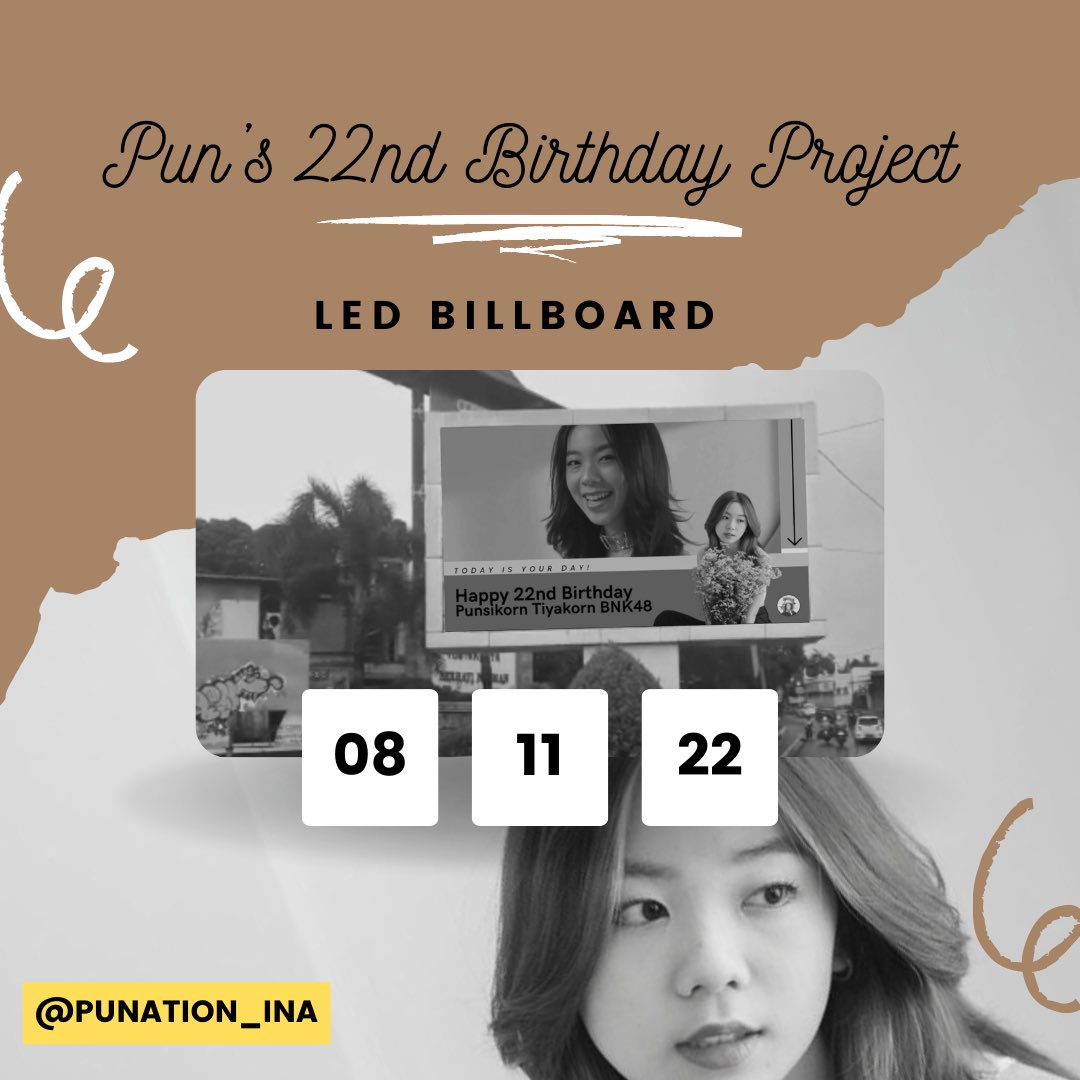 PUNATION_INA's tweet photo. 𝗧𝗼𝗺𝗼𝗿𝗿𝗼𝘄!

✨ 𝗣𝘂𝗻’𝘀 𝟮𝟮𝗻𝗱 𝗕𝗶𝗿𝘁𝗵𝗱𝗮𝘆 𝗣𝗿𝗼𝗷𝗲𝗰𝘁 ✨

📽️ Special LED Billboard 
📍Yogyakarta, Indonesia
📅 𝟬𝟴.𝟭𝟭.𝟮𝟮 - 𝟭𝟬.𝟭𝟭.𝟮𝟮

#PunBNK48
#Punation_INA 
#Alway22Together https://t.co/mFTQyo8gSD