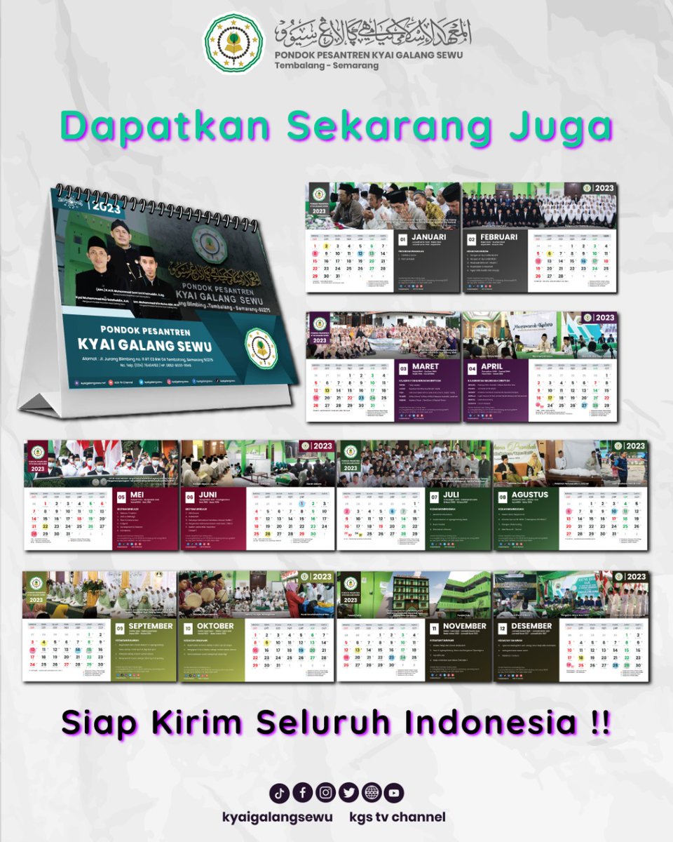 [KALENDER 2023]

Telah rilis kalender tahun 2023 dalam bentuk yang lebih inovatif. 

Dengan membeli kalender 2023, artinya Anda sudah ikut serta dalam pembangunan kompleks "Qurro'wal Huffadh Samaniyyah" PP Kyai Galang Sewu.

Dapatkan sekarang juga
Siap kirim seluruh Indonesia