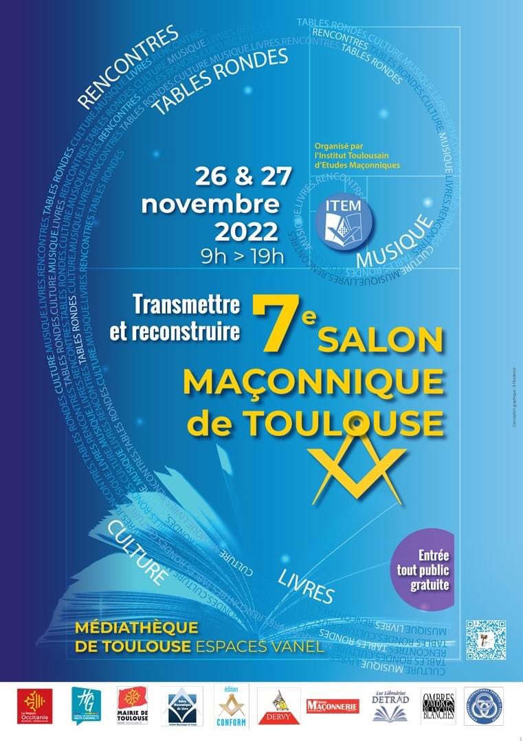 LeDROITHUMAIN_F's tweet photo. Les samedi 26 et dimanche 27 novembre 2022 se tiendra  la 7ème édition du Salon Maçonnique de #Toulouse. Au programme : 11 tables rondes, 25 intervenants, 4 expositions, le forum des Grands Maîtres, des concerts et dédicaces d’auteurs. En savoir plus via https://t.co/l4vhZ2pAsE https://t.co/UlDHYayRTq