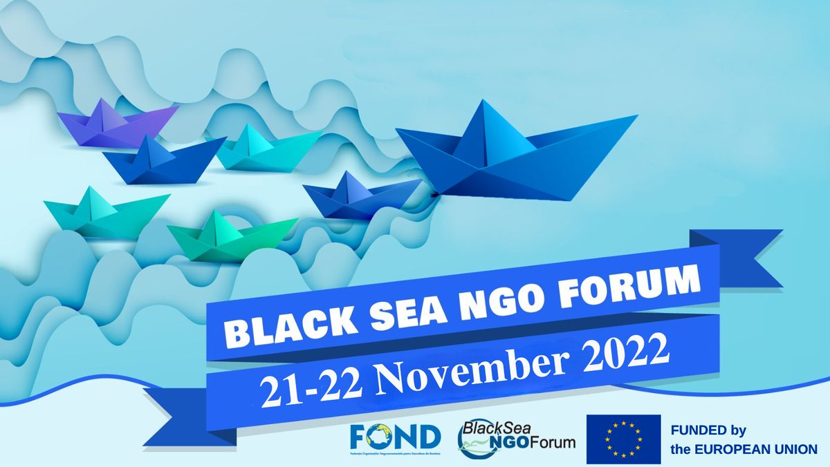 🔸: Call for Online Participants:The XV edition of the Black Sea NGO Forum, 21 – 22 of November 2022.

You can submit your application until  14  November 2022, 12:00 PM, Bucharest time here: bit.ly/3FPV3VY

Stay updated by following our website: bit.ly/3hmJI5u