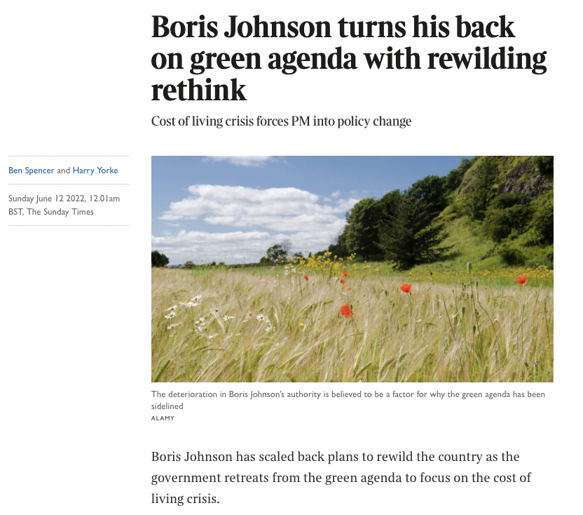 "This is not the moment to go weak on net zero," says Boris Johnson, whose final acts as PM included:

- Backing major new oil and gas drill sites
- Rowing back from onshore wind
- Refusing to oppose the first new coal mine in decades
- Scrapping re-wilding projects