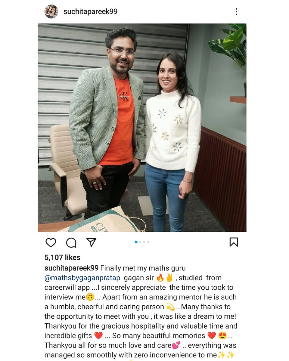 CareerwillApp's tweet photo. #AIR_1_Suchita_Pareek_Careerwill_Star 
Congratulations Suchita Pareek. We wish you the best in your life ahead always.May all your dreams come true. https://t.co/cqAV7tTlAq