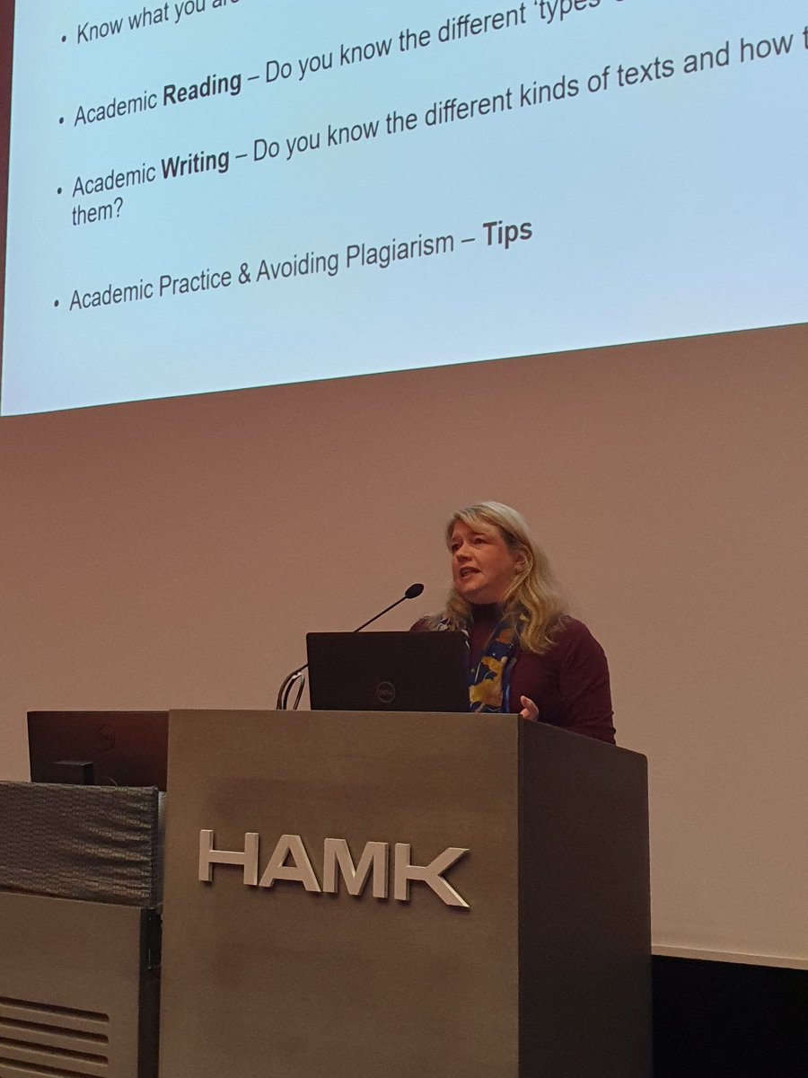 jmlamberg's tweet photo. I was lucky to meet a wonderful colleague @Johanna_speaks from @TUS_LibraryMD at a @run_euniversity event @HAMK_UAS &amp; have a chance to say smth abt different kinds of texts. Thanks for your excellent presentation, Johanna! https://t.co/hVvdeEstCW