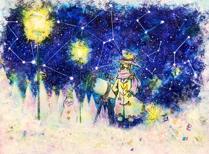いろんな方に見ていただきたいので夜の絵追加しときます!せっかくなので結構昔の絵も再掲。 