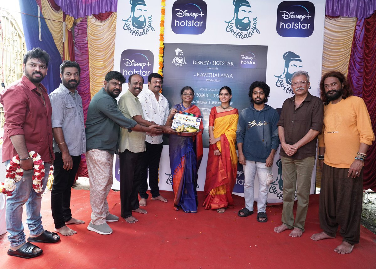 Mediakarann's tweet photo. .@DisneyPlusHS Presents @KavithalayaaOff #ProdNo1 KickStarted With Pooja
@gvprakash @AnaswaraRajan_
Dir @udaymahesh2
#Pushpakandaswamy #UkSenthilkumar @editorkishore @sivayadav5676 @HeshamAWMusic @subbu6panchu @Danielanniepope @pradeep_rayan @mathanmohan25 @onlynikil https://t.co/GP1oARmgYg