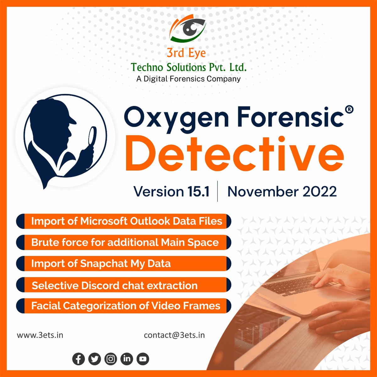 3ets_Forensics's tweet photo. Oxygen Forensics Detective v.15.1 is available now.
🔸 Enhanced support for MTK devices.
🔸 Brute force for additional MainSpace (Huawei)
🔸 Import of Microsoft Outlook Data Files
🔸 Import of Snapchat My Data
@oxygenforensic #dfir #digitalforensics #mobileforens #cyberforensics https://t.co/BxrBhzRH6I