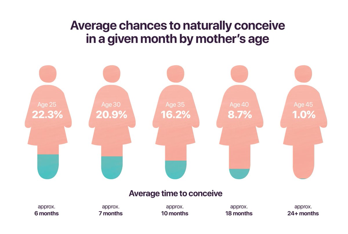 💙What is the avarage time to naturally concieve in a given month by mother's age? 

#ttc #ttcnaturally #ttcover30 #ttcover40 #ttcover45 #ttcsupport #ttccommunity #ttctribe #ttcsisters #ttcdiet #ttcafterloss #ttcaustralia #ttcsouthafrica #ttccommunitysupport #ttcourse #ttclesbian
