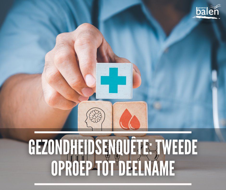 De gemeente voert dit najaar een gezondheidsenquête uit. Omdat er nog onvoldoende antwoorden binnen zijn, volgt een 2e oproep tot deelname. 

Krijg jij deze week een uitnodigingsbrief in de bus? Vul de vragenlijst dan zeker digitaal in. 🙏

ℹ️ balen.be/nieuwsdetail/1…