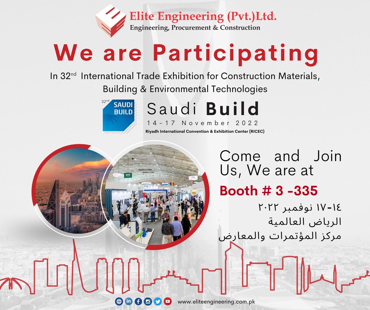 EliteEngineer13's tweet photo. The 32nd Saudi Build is a Multi-Sectoral Exhibition Even
Save the date, we'll see you there:
14-17 November 2022
Riyadh International Convention &amp; Exhibition Centre (RICEC)
Booth # 3 -335

#saudibuildexpo #saudibuild2022 #saudibuild #saudiarabia #trade #fair #eliteengineering https://t.co/phGmgCuezL