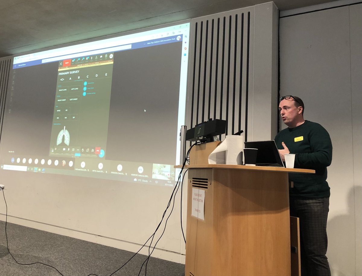 SarahStibbards's tweet photo. @mark_j_lilley giving a live stream demonstration of the @thetraumaapp #NationalPaediatricMajorTraumameeting https://t.co/jCn310s2x1