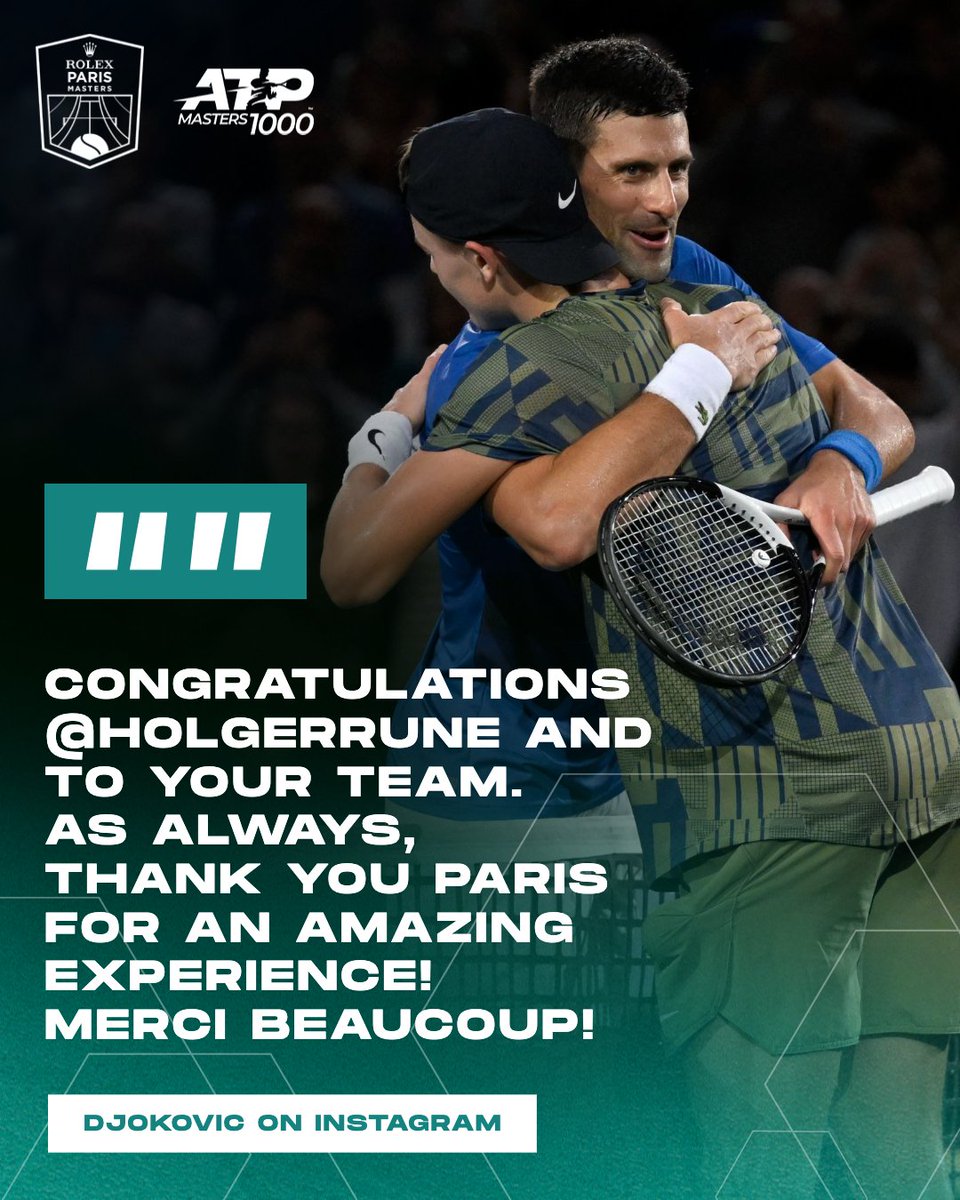RolexPMasters's tweet photo. Novak 🫶 Holger 

#RolexParisMasters https://t.co/aKoLq2Nu06