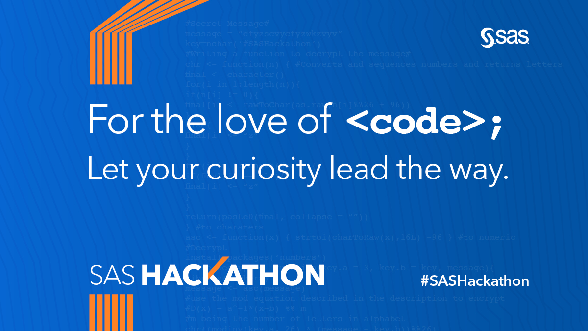 Terry_Salmon's tweet photo. 📣 Calling all #datascientists, developers, students, businesses and technology partners - #SASHackathon is open for registration! 
Which business or humanitarian issue will you want to tackle in this unique hackathon? 
The next big #innovation awaits.
https://t.co/RKIEwTjOxv https://t.co/987TSZOJ3F