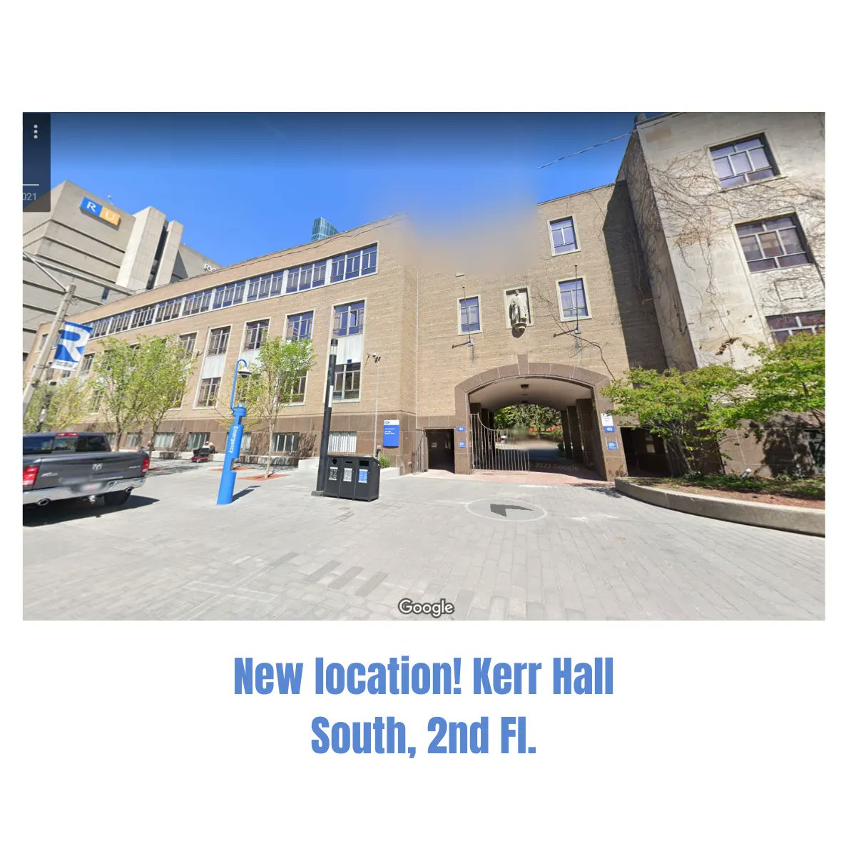 TorontoCChoir's tweet photo. Hello Choristers!  New rehearsal space tonight. Go to Kerr Hall South, rm KHS251, 40 Gould St.
The entrance is the left door at the gateway, directly across from Balzac’s coffee shop. Go straight down the hall to the end, take the elevator up to floor 2 
 Door locks  at 7pm https://t.co/v0VBTbJLF6