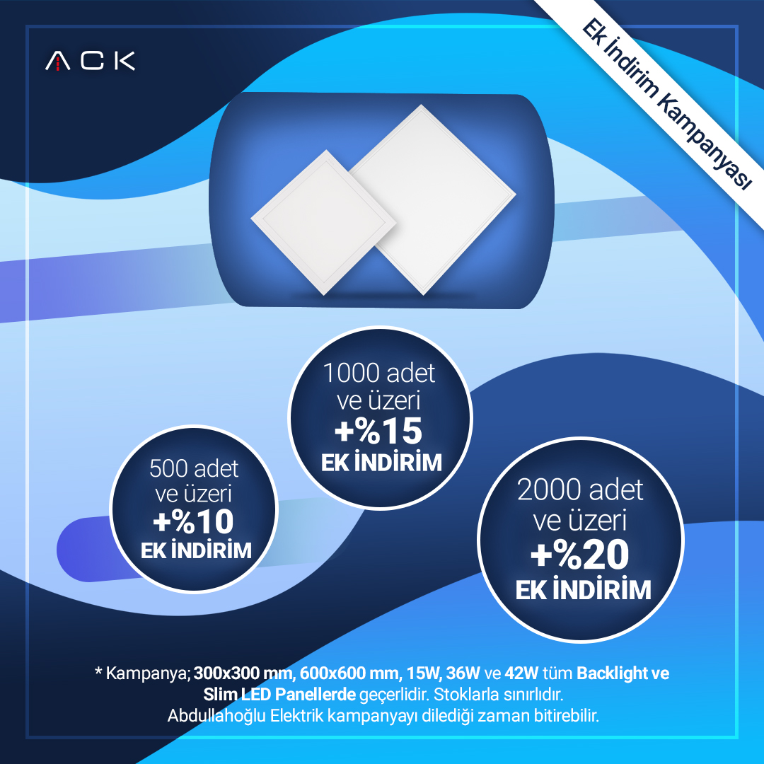 acklighting's tweet image. 7 Kasım - 25 Kasım 2022 Tarihleri Arasında LED PANEL ve BACKLIGHT ARMATÜRLERDE EK İNDİRİM KAMPANYASI!

#acklighting #ack #led #aydınlatma #pazartesi #indirim #kasımindirimleri #ekindirim #ledpanel