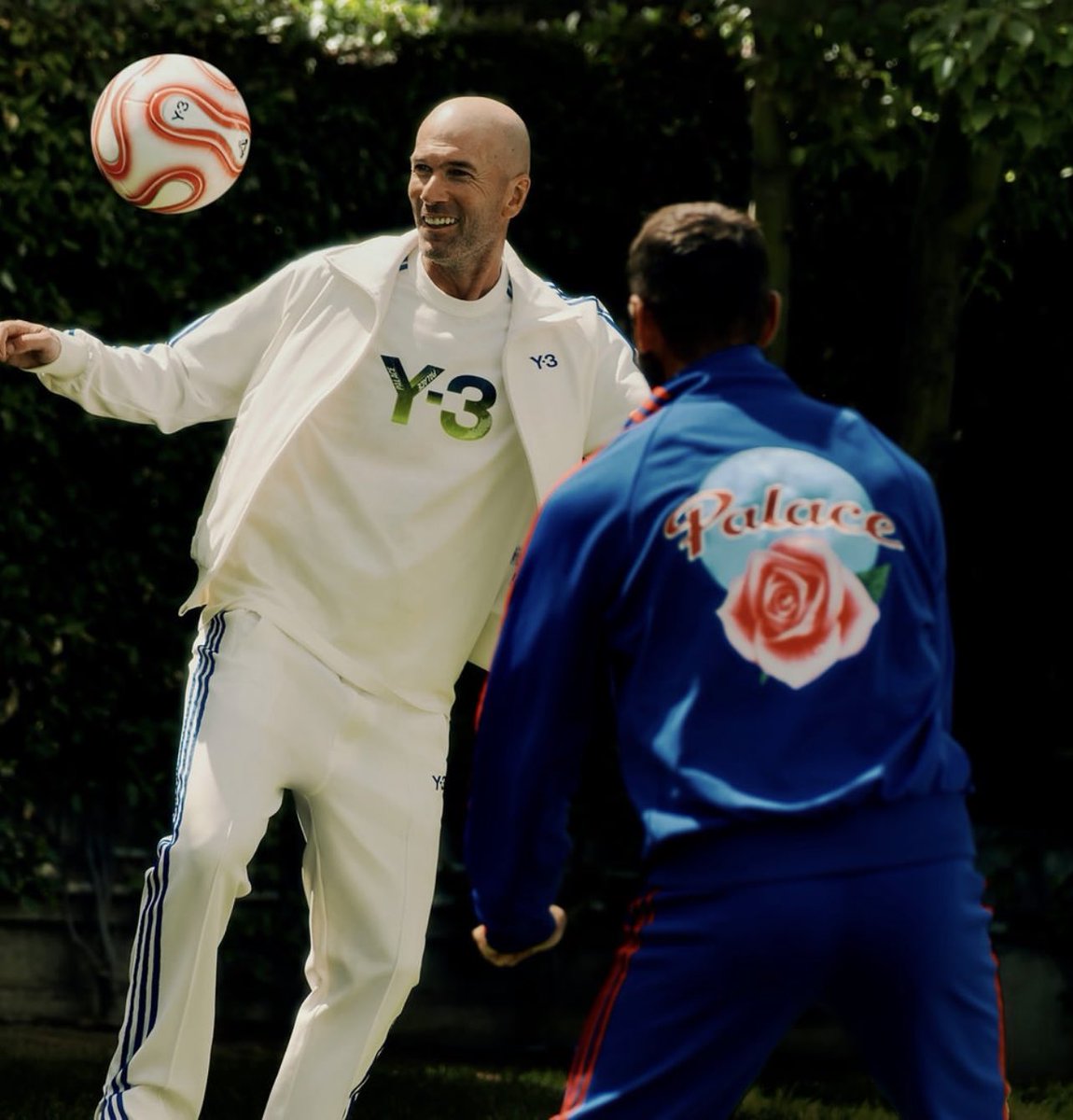 StreetFashion01's tweet photo. Zinedine Zidane and Lucas Puig for Y-3 x PALACE! (2022) https://t.co/5Zve3T88Hq