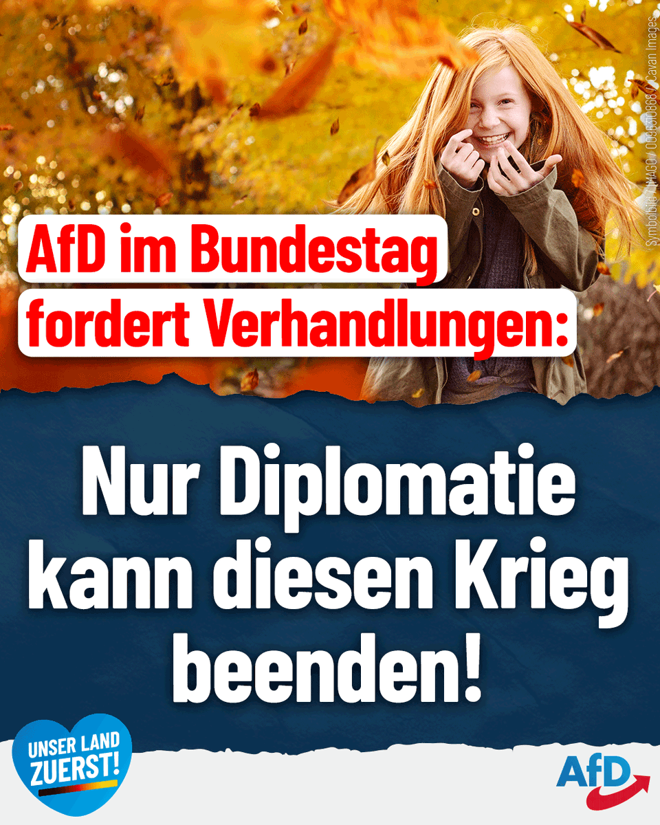 AfD's tweet photo. #AfD im #Bundestag fordert #Verhandlungen: Nur #Diplomatie kann diesen #Krieg beenden!
Schluss mit dem #Säbelrasseln, Schluss mit den #Sanktionen und Schluss mit der latenten Gefahr eines #Atomkrieges!
https://t.co/OpANBrxCOE #UnserLandzuerst https://t.co/Ii1PRJKsqu