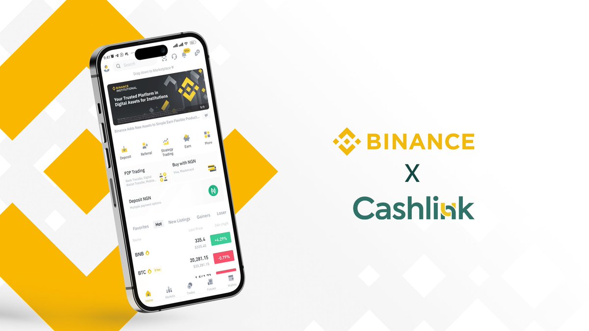 Cashlink is now live on <a href="/BinanceAfrica/">Binance Africa</a> to enable deposits and withdrawals of Fiat (NGN). #Biglinkup #NGNisBackonBinance
