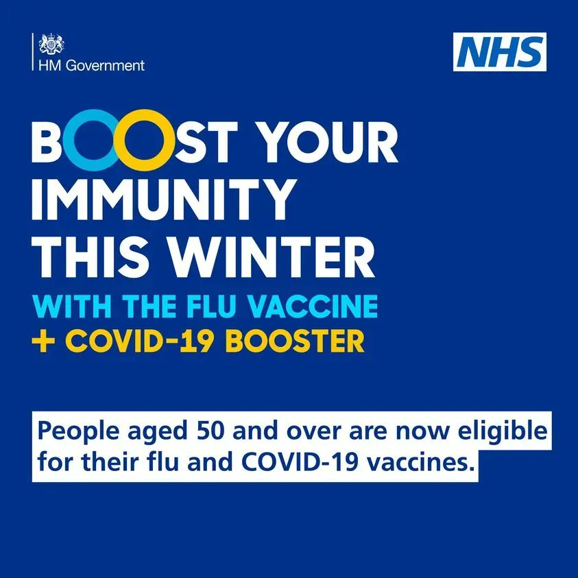 People aged 50 and over are now eligible for their flu and COVID-19 vaccines. 

Find out more ➡️ buff.ly/3CwxJIa