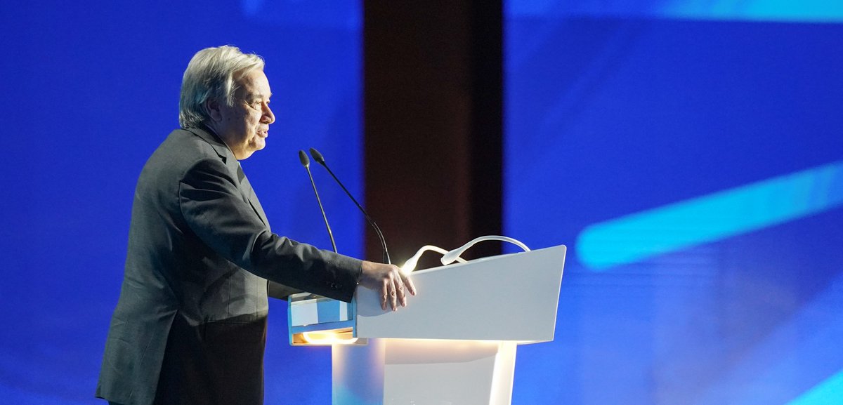 UN Climate Change (@unfccc) on Twitter photo "Humanity has a choice: cooperate or perish.“
Speaking at the World Leaders Summit at #COP27, UN Secretary-General <a href="/antonioguterres/">António Guterres</a> called for a historic pact between developed and emerging economies" to avoid runaway #ClimateChange. "Humanity has a choice: cooperate or perish.“
Speaking at the World Leaders Summit at #COP27, UN Secretary-General <a href="/antonioguterres/">António Guterres</a> called for a historic pact between developed and emerging economies" to avoid runaway #ClimateChange.