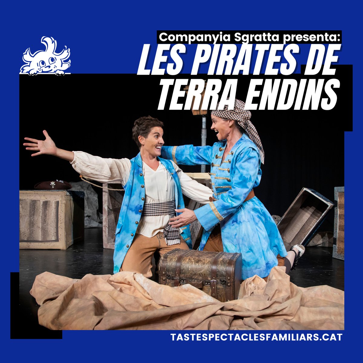 Terra a la vista! 🏝️ 
Amb la Companyia Sgratta gaudirem de ‘Les pirates de terra endins’ al #Tast2022 

📆 dissabte 1️⃣​9️⃣ de novembre 2022
🕛 17:15 h
🌍 Centre Parroquial de Sant Feliu de Llobregat

⛵ La millor història de pirates per passar a l’acció! 🏴‍☠️