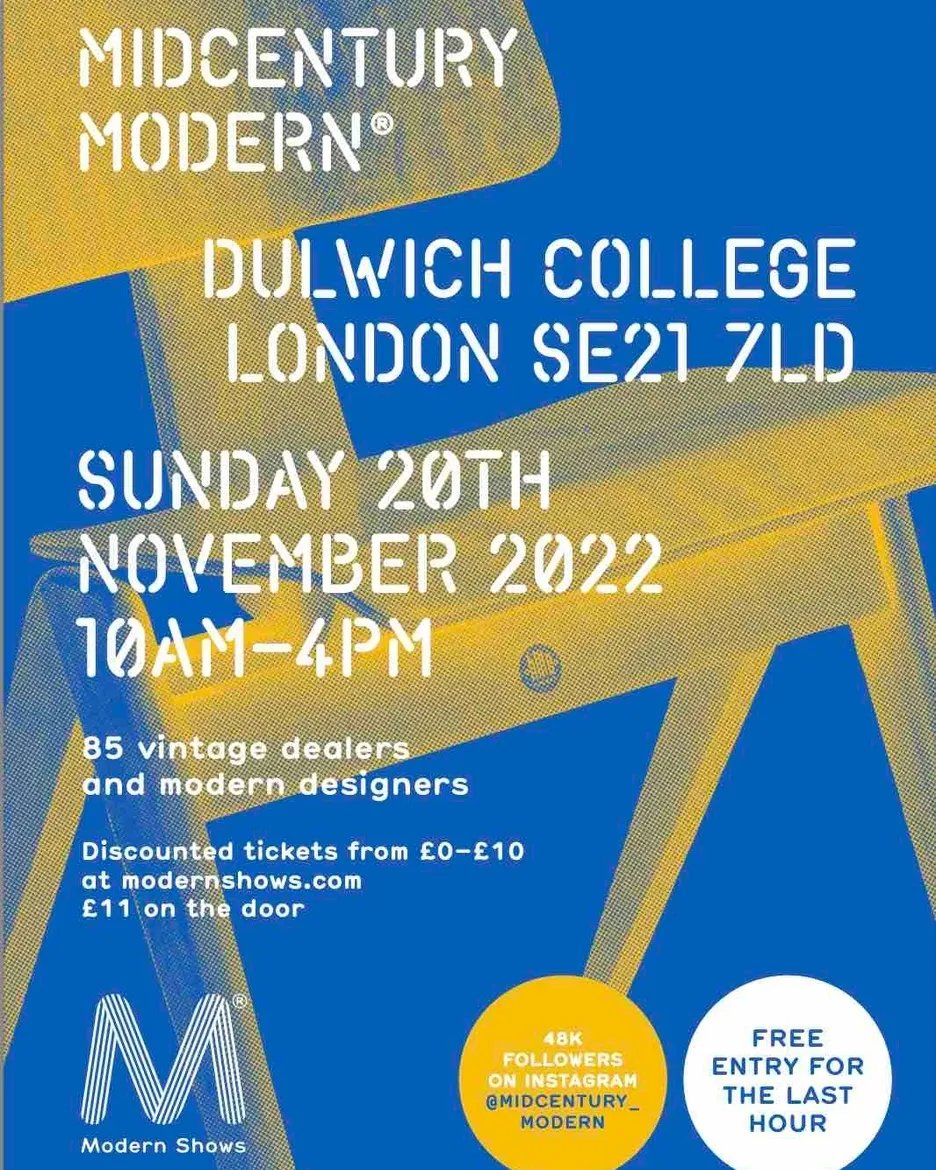 We're showing our modernist inspired lighting designs <a href="/modernshows/">Midcentury Modern</a> in Dulwich later this month.

Call by our stand and say hello 🤓

#london #dulwich #design #lighting #interiordesign