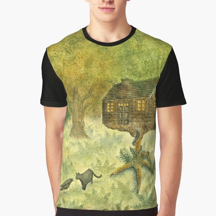 Just wanted to show you how the Baba Yaga's hut turned out on a graphic tee. By the way, you can now save 20-60% on any product if you make a purchase on my Redbubble shop. Promotion runs for 5 days. Link in bio. #redbubble #promotion #Christmas #watercolor #homedecor #fashion