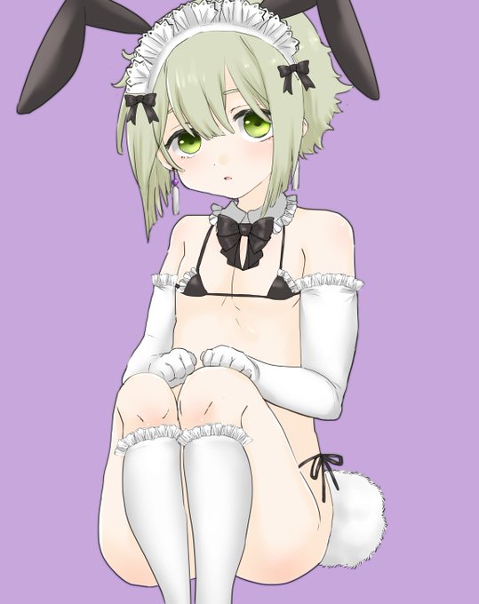 女装差分も描いてみました。うさ耳を付けて欲しいッ 