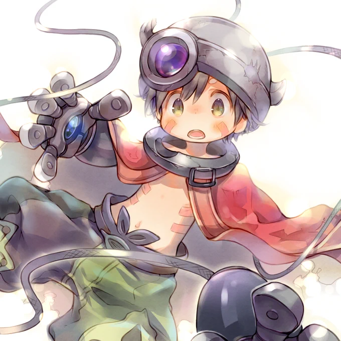 レグくん。オリジナル絵ばっかり描いてると思ってたけど、意外とアニメの絵を描いてるのに気づきました 。#いいおなかの日 #メイドインアビス 