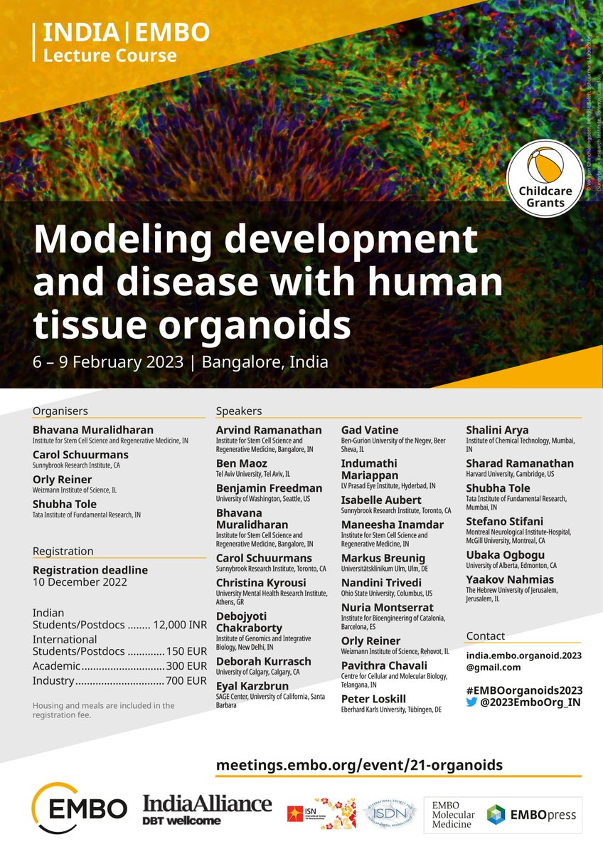 iBRIC-inStem (@dbt_instem) on Twitter photo ๐ฃIndia-<a href="/EMBO/">EMBO</a> Lecture Course on ๐ ๐ผ๐ฑ๐ฒ๐น๐ถ๐ป๐ด ๐ฑ๐ฒ๐๐ฒ๐น๐ผ๐ฝ๐บ๐ฒ๐ป๐ ๐ฎ๐ป๐ฑ ๐ฑ๐ถ๐๐ฒ๐ฎ๐๐ฒ ๐๐ถ๐๐ต ๐ต๐๐บ๐ฎ๐ป ๐๐ถ๐๐๐๐ฒ ๐ผ๐ฟ๐ด๐ฎ๐ป๐ผ๐ถ๐ฑ๐ from 6-9 Feb 2023
Travel and childcare grants are available!
Register by 10 Dec๐instem.res.in/events/embo-1
<a href="/EMBOPress/">EMBO Press</a> #EMBOorganoids2023 ๐ฃIndia-<a href="/EMBO/">EMBO</a> Lecture Course on ๐ ๐ผ๐ฑ๐ฒ๐น๐ถ๐ป๐ด ๐ฑ๐ฒ๐๐ฒ๐น๐ผ๐ฝ๐บ๐ฒ๐ป๐ ๐ฎ๐ป๐ฑ ๐ฑ๐ถ๐๐ฒ๐ฎ๐๐ฒ ๐๐ถ๐๐ต ๐ต๐๐บ๐ฎ๐ป ๐๐ถ๐๐๐๐ฒ ๐ผ๐ฟ๐ด๐ฎ๐ป๐ผ๐ถ๐ฑ๐ from 6-9 Feb 2023
Travel and childcare grants are available!
Register by 10 Dec๐instem.res.in/events/embo-1
<a href="/EMBOPress/">EMBO Press</a> #EMBOorganoids2023