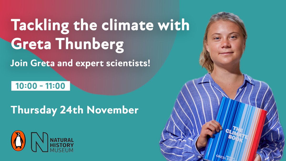 🚨 On Thursday 24 November, join <a href="/GretaThunberg/">Greta Thunberg</a>, alongside expert scientists - <a href="/NHM_London/">Natural History Museum</a>'s <a href="/adpalma/">Adriana De Palma</a> and @drtalksalot - as they discuss the solutions to tackling #climatechange! 🚨

​Register here: bit.ly/GretaSfS.
​
#COP27 / #eduTwitter / #TogetherForImplementation