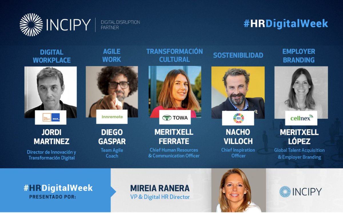 mranera's tweet photo. 5 casos prácticos de #RRHH con consejos y aprendizajes de 5 grandes profesionales. Ya online las grabaciones de la #HRDigitalWeek 2022 de @incipy https://t.co/uatjrV1Emp Os lo recomiendo! #DigitalWorkplace #Agile #TransformacionCultural #Sotenibilidad #EmployerBranding https://t.co/jDXX91x2Rb