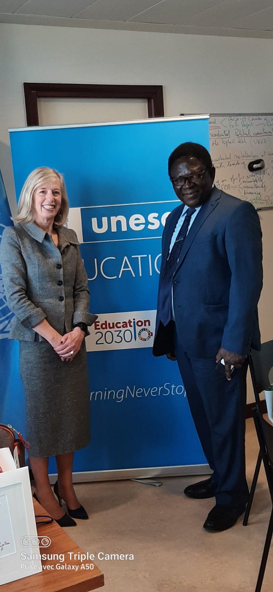 The @SecgenAAU Prof. Olusola Oyewole with Dr. Stefano Giannini, Assistant Director-general of @UNESCO for Education, in Paris, France on 4 November, 2022. AAU will be collaborating with UNESCO to promote recognitions of certificates, diplomas and degrees in Africa.