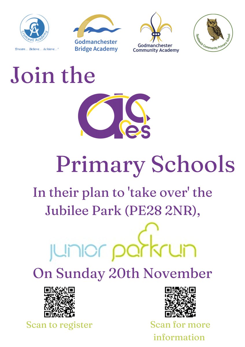 GCA_learning's tweet photo. We will be joining @SpaldwickPrima1, @GBAcademy2 and @Cr0mwellAcademy to take over the Junior Park Run at Jubilee Park on Sunday 20th November at 8.45am.
More information can be found here: https://t.co/ZafIwW5kGj
We hope to see you there
@AcesTrust
#GCApe #GCAwellbeing https://t.co/ACPkFIn5Cb