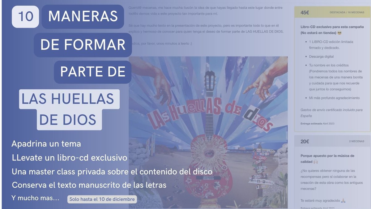 Forma parte de mi nuevo disco y llévate recompensas exclusivas.
👉🏼 vkm.is/huellasdedios