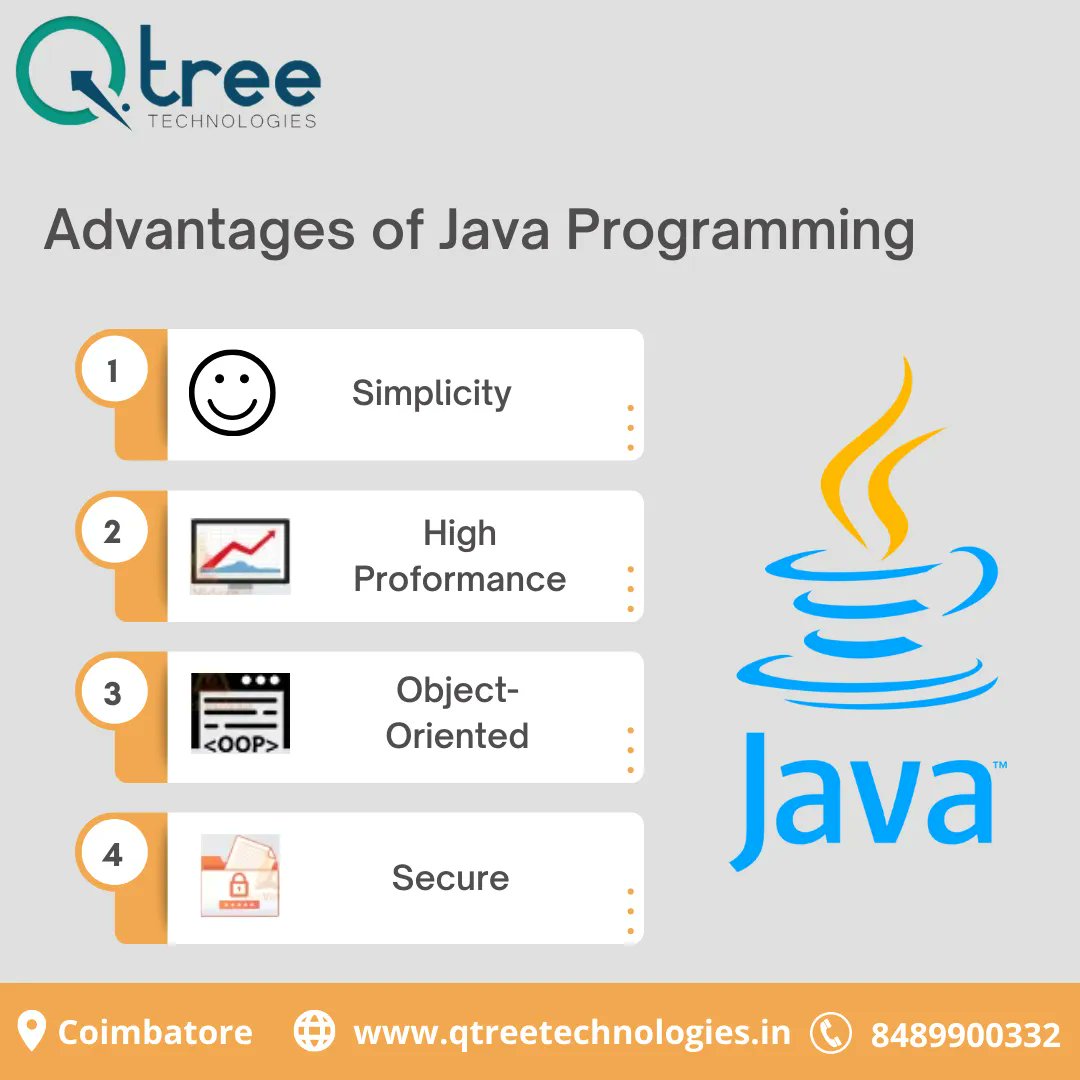 Qtreetech's tweet image. Improve your skills with Qtree Technologies to develop Mobile apps, web apps, and games more, using Java.
Enroll Now!
Call us at 848990331 or Mail to qtreetechnologies@gmail.com
For more details, visit buff.ly/3hkbgIK
#javatrainingincoimbatore #bestjavacoursecenter