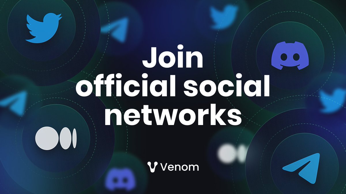 VenomFoundation appreciates each and every of our community members and invites you to join all our official social media channels to be first with updates and announcements: 🌐Discord discord.venom.foundation 📢Telegram t.me/VenomFoundatio… 📓Medium medium.com/@venom.foundat…