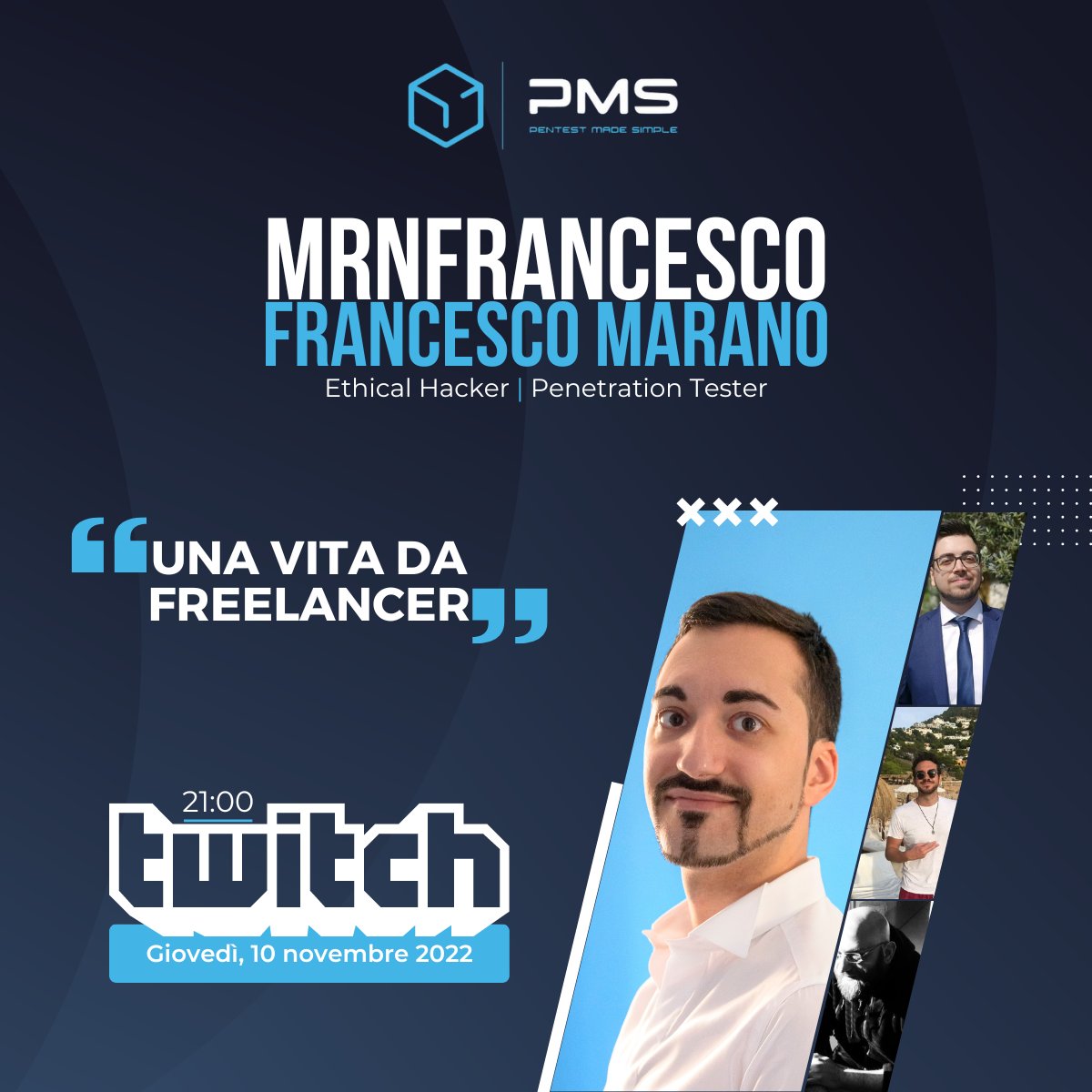 Excited to be the next guest on the Cybersec Podcast by PentestingMadeSimple!
Follow the live on Twitch for a chat with the italian penetration testing community

#penetrationtesting #podcast  #infosec #freelance #community #ethicalhacking  #cybersecurity #cybersecuritytips