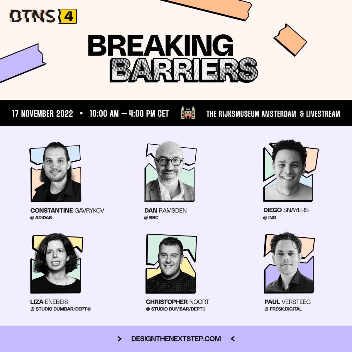 #DesignTheNextStep is a free conference for designers (and everyone interested in design!) by designers. ✨️

We have an AMAZING lineup of speakers this year, so be sure to register! #DTNS2022 will be held @ the Rijksmuseum AND via livestream!!

Go to designthenextstep.com!