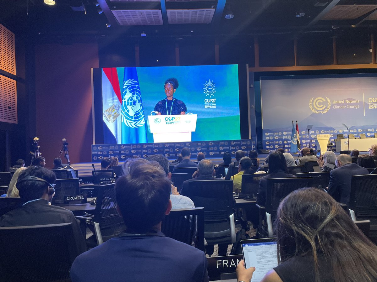 Hearing the voice of young african activist is powerful. Africa is only 4% of GHG emissions but the future of youth is at stake. #COP27