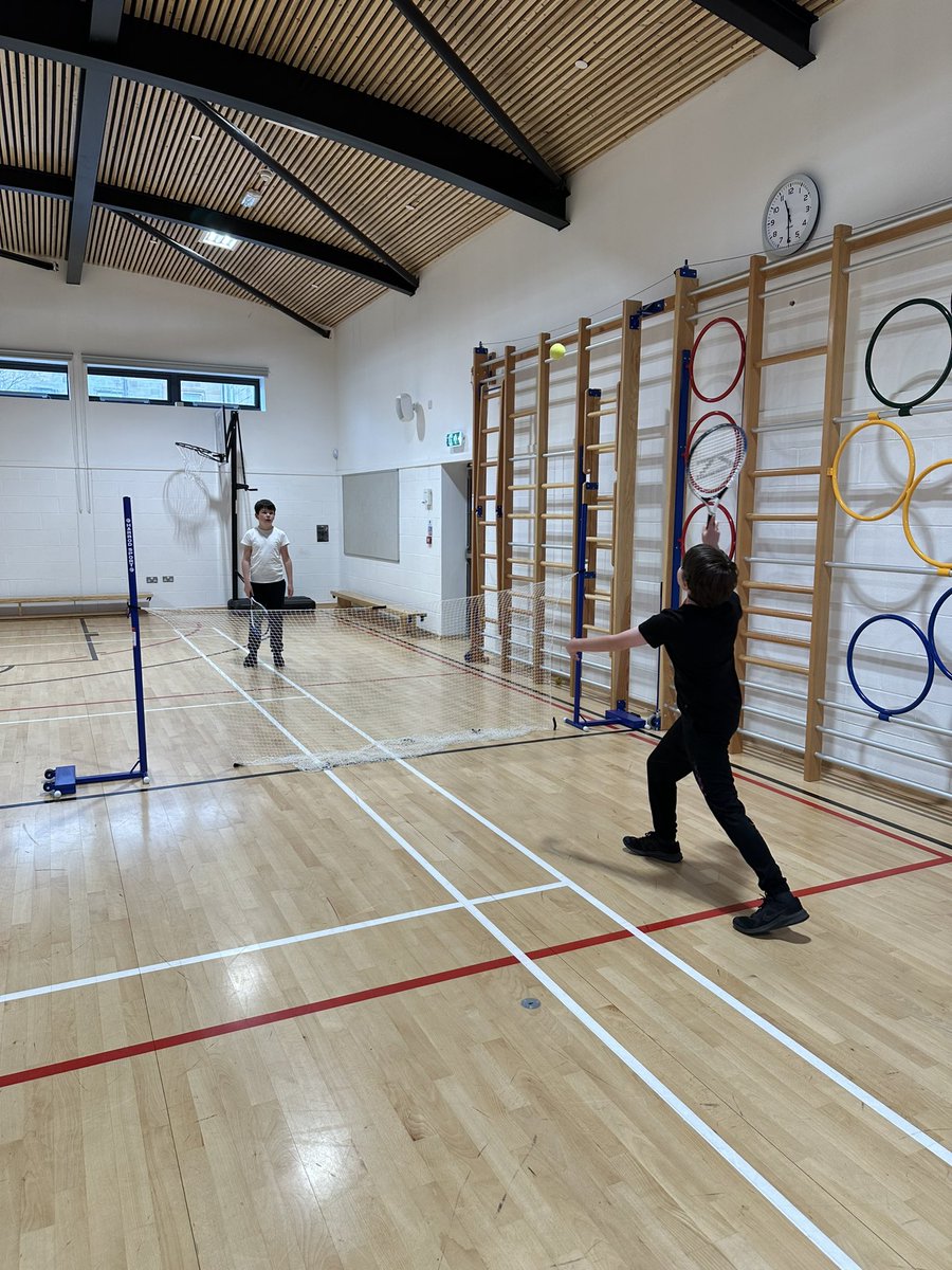 MrsJennaBoyd's tweet photo. During PE, P7b were working on improving their spacial awareness, court position and reach.
They are all getting better at consistently and safely returning the ball over the net ๐พ
#tennis #singles #netandwallgames https://t.co/tbffVvFodw