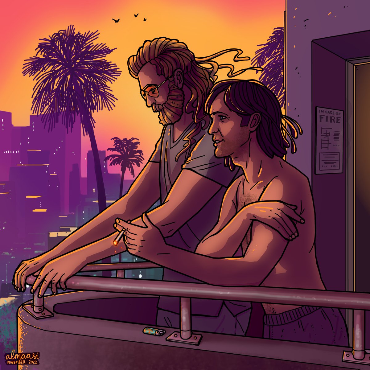 almaasi's tweet photo. Purely for the vibes: 4,190 words of #RabbitLightning sharing a cigarette at dawn, since that's how people 'kissed' in old movies. Except now they gotta kiss for real, dammit. 🌞https://t.co/fB3leOXa8z https://t.co/3gTTsLrk4X