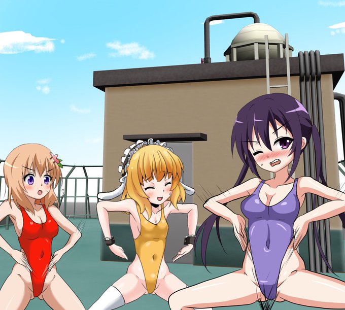 平日に制作時間が割けないレベルに忙しい…_(:3」z)_よし。ごちうさのハイグレでお茶濁しだ! 