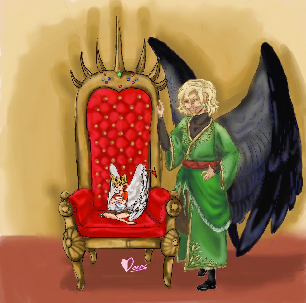 Druid_Deer's tweet image. 7th of November! My second and last piece for @silverproject0 this is from SilverWing15's "Demon AU" (literally named the fic that and I love it)

I spend over 10 hours on this. It was a struggle. A lot of "mistakes" are still in. But I like it. That's enough &amp;lt;3