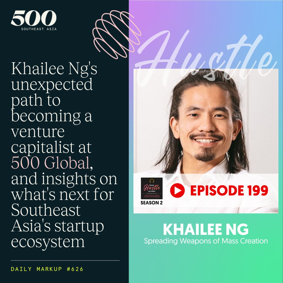 500 Southeast Asia (@500global_sea) on Twitter photo After building & exiting two startups, <a href="/khailee/">Khailee Ng</a> headed to Silicon Valley to learn from the best so more entrepreneurs can succeed. There, he met the <a href="/500GlobalVC/">500 Global</a> team. And the rest, as they say, is history. Listen to the full interview: bit.ly/3NwYhiX
Photo credit: AHN After building & exiting two startups, <a href="/khailee/">Khailee Ng</a> headed to Silicon Valley to learn from the best so more entrepreneurs can succeed. There, he met the <a href="/500GlobalVC/">500 Global</a> team. And the rest, as they say, is history. Listen to the full interview: bit.ly/3NwYhiX
Photo credit: AHN