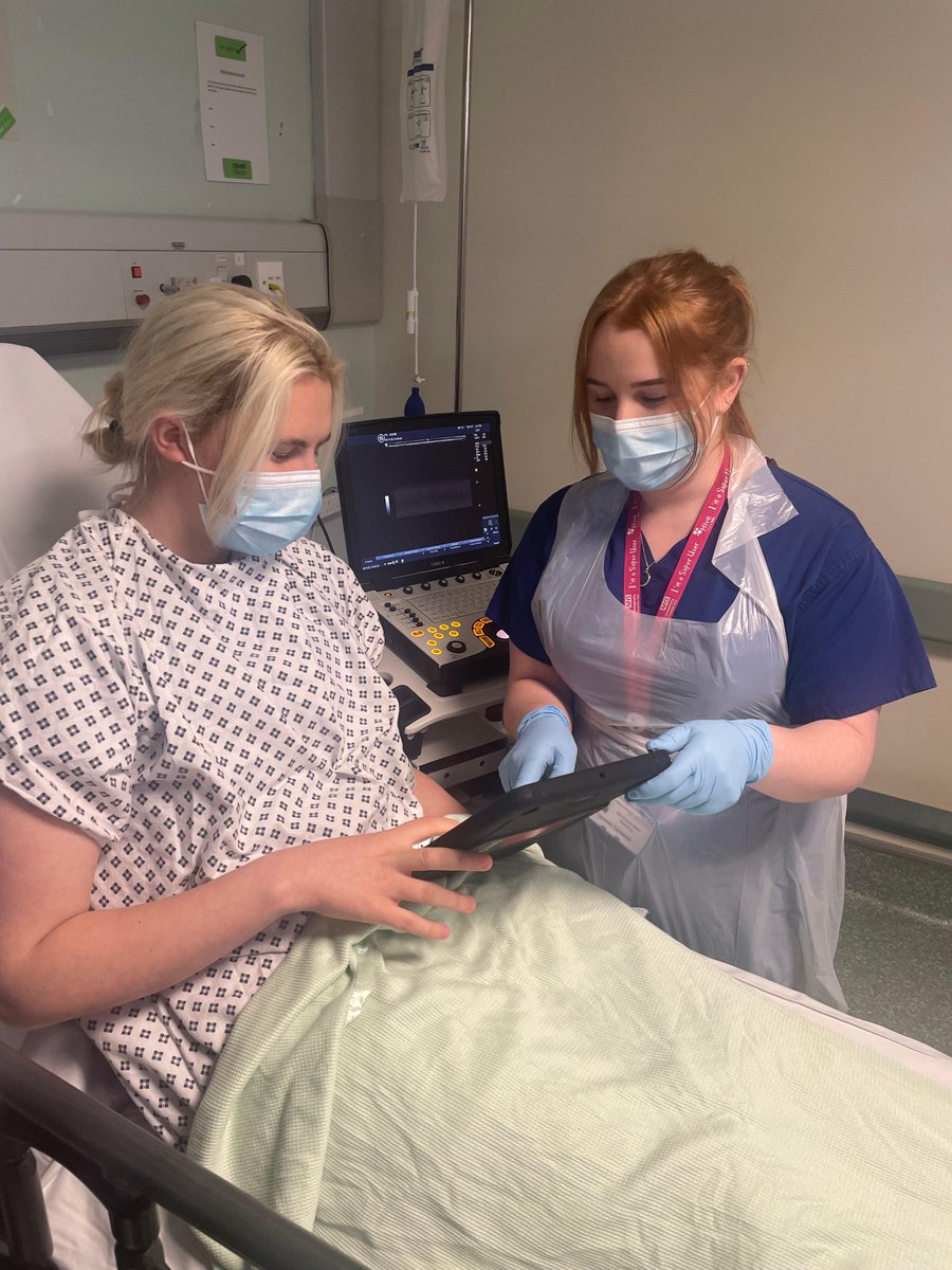 We are an award winning team of Advanced Practice Radiographers, performing a variety of procedures. Hannah &amp; Sophia are preparing patients for their line list, visiting the ward, scanning patients with US and electronically completing the consent form #wrd2022 #advancedpractice