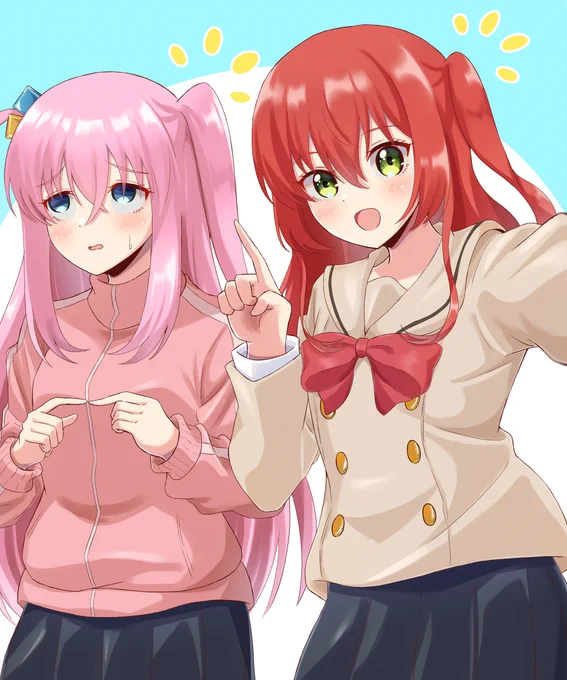 髪型一緒のぼっちちゃんと喜多ちゃん#ぼっち・ざ・ろっく 